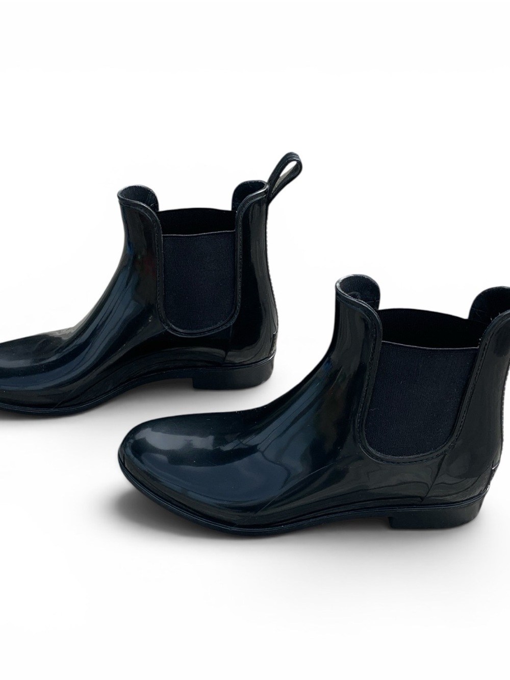Sam Edelman Black Glossy Rain Chelsea Tinsley Boots - Picture 4 of 14